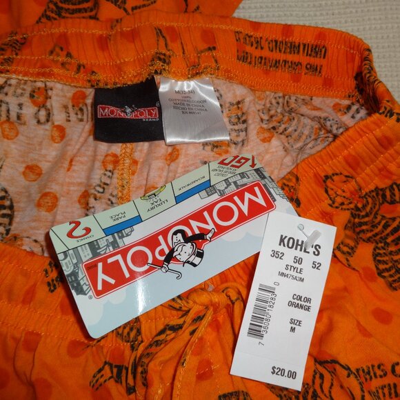 MENS MONOPOLY THEMED PAJAMA PANTS LOUNGE PANTS SIZE M NWT - Picture 2 of 2